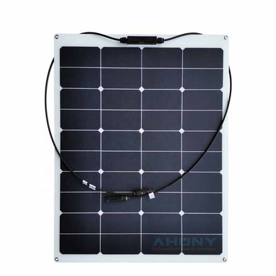 Harga yang bagus Panel Surya Film Tipis ETFE yang dapat dibengkokkan Semi Fleksibel 12v 75 Watt tahan air Monocrystalline sol panel pemasok on line
