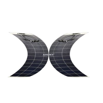 Harga yang bagus 100w HJT Cell Panel Surya Semi Fleksibel Off Grid Untuk RVs Perahu Campers tenda atap on line