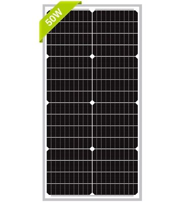 Panel Surya Monokristalin 50W 12V untuk Pengisian Baterai Berkelanjutan RV Camper SUV