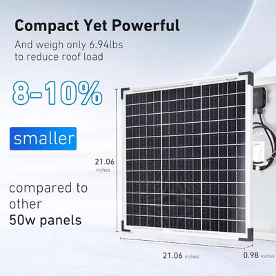 50w 60w Monocrystalline Pv Panel Solar Cell Frame Perak Bificial Kaca Transparan Untuk Angin Kuat Salju Iklim Kekerasan