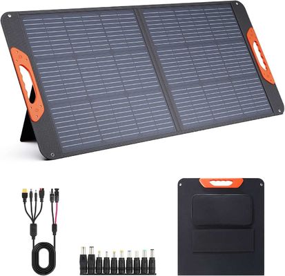 Kompak 100W Portable Solar Panel 100 Watt 20V Monocrystalline Lipat Solar Panel Pengisi daya